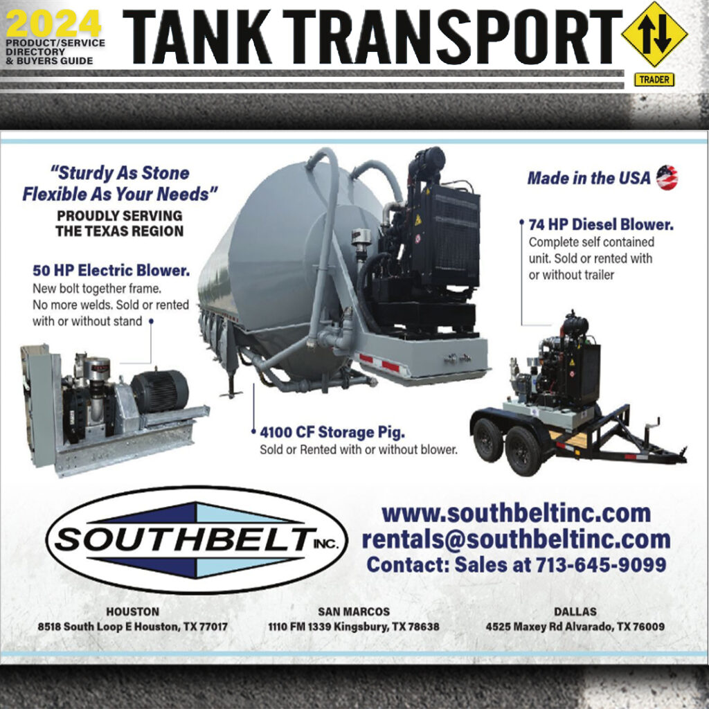 Southbelt Repair and Supply Inc. Advertisement displayed in Tank Transport Magazine.